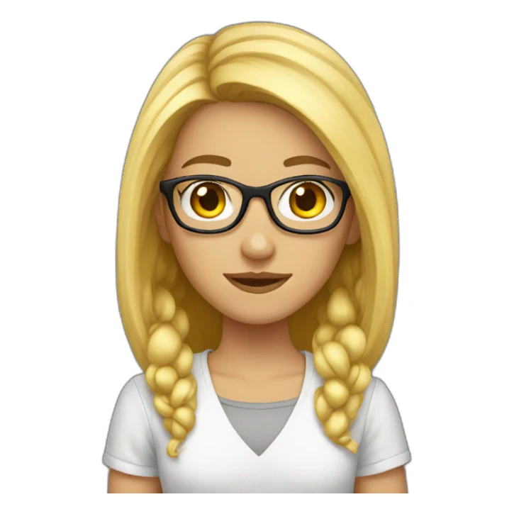 White Geek girl sticker