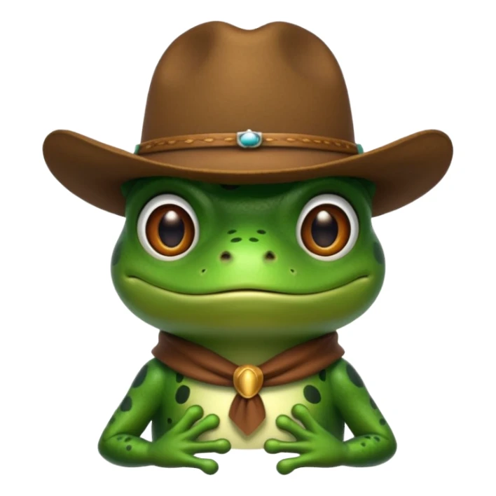 Frog wearing a cowboy hat sticker