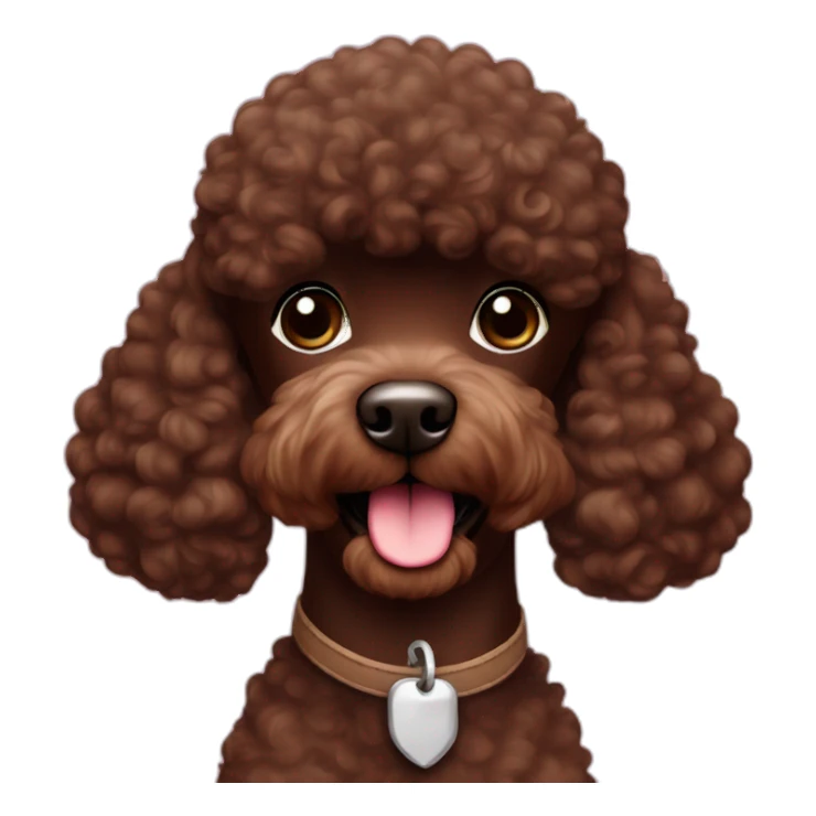 Chocolate poodle Asian cut sticker