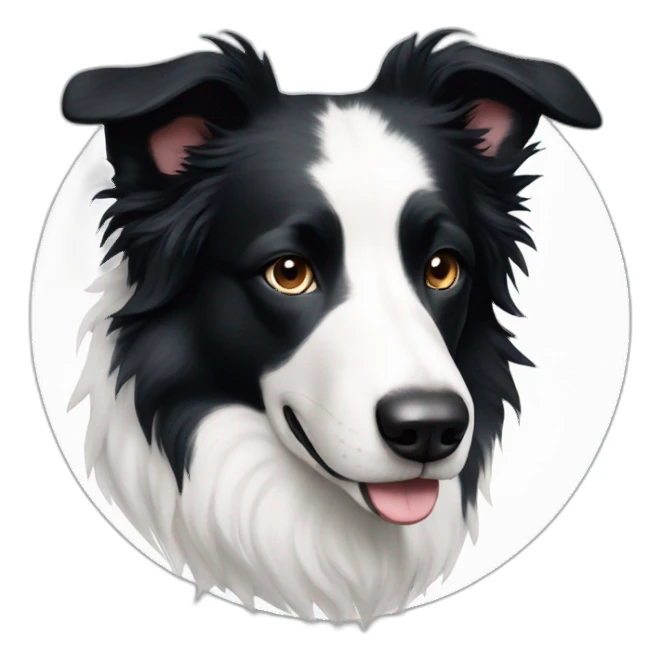border-collie-all white- no black sticker