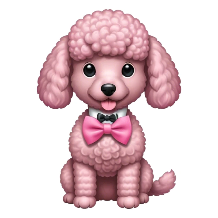 Poodle dog with pink Bow tie sticker