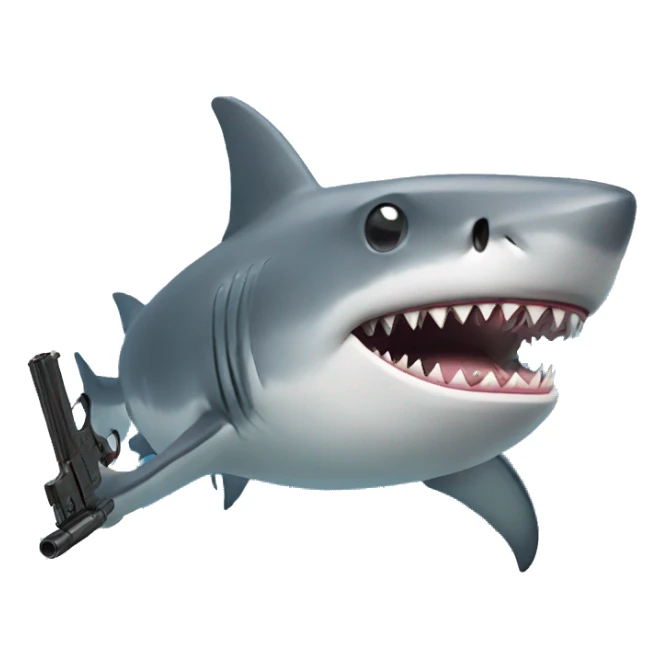 shark with a gun sticker