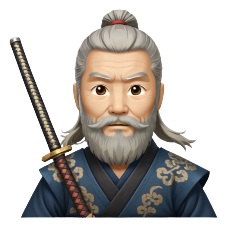 Elder samurai with beard polishing blade

































 sticker