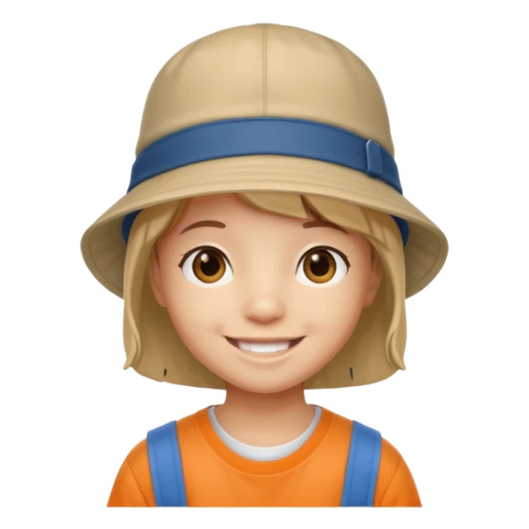 A little student with bucket hat sticker