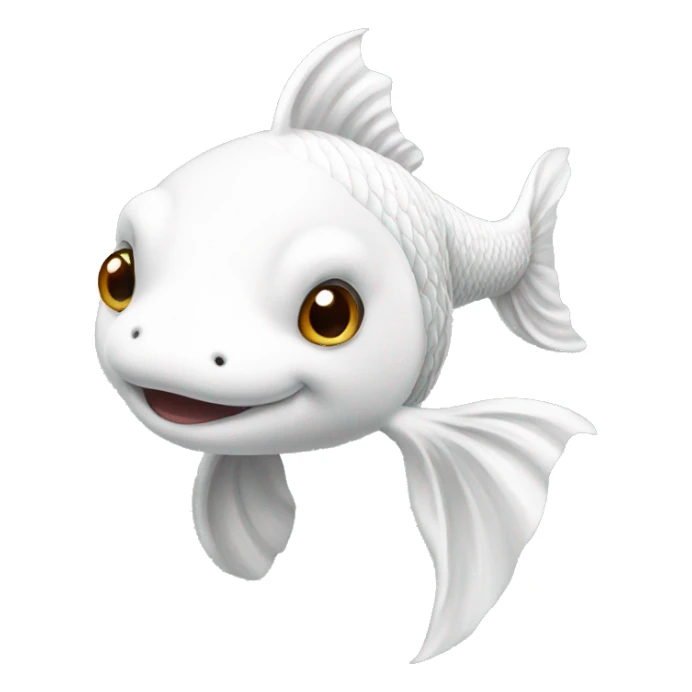 White koi  sticker