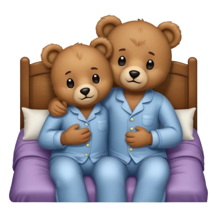 Teddy bear couple in the bed hug  sticker
