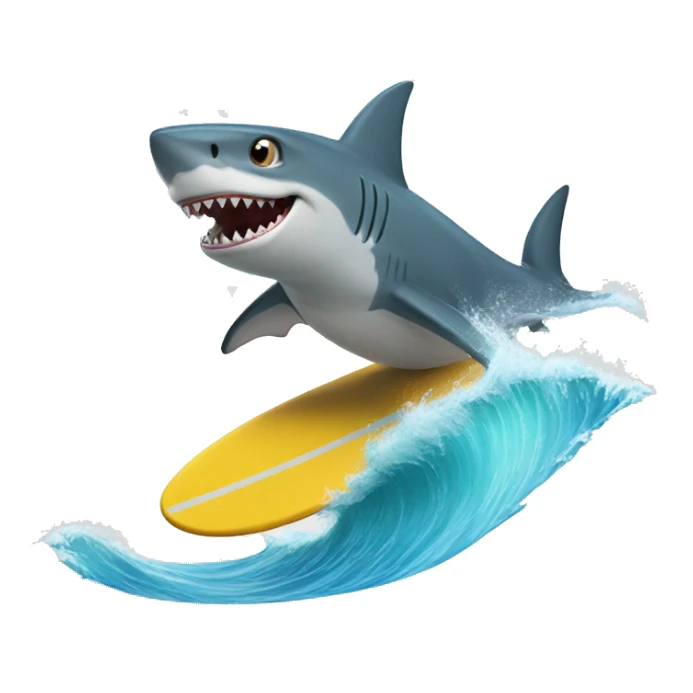 shark surfing sticker