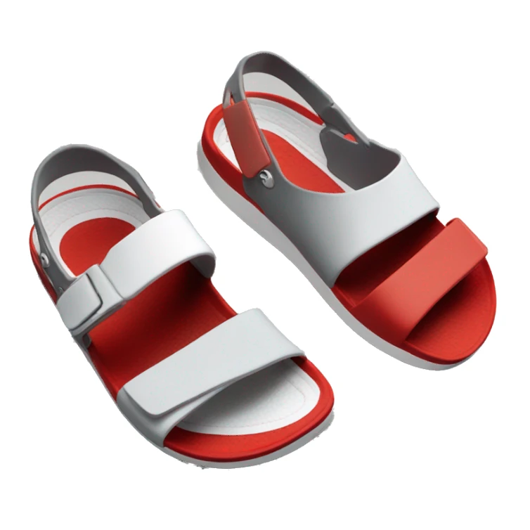 adilettes sandals comfort red, white and grey sticker