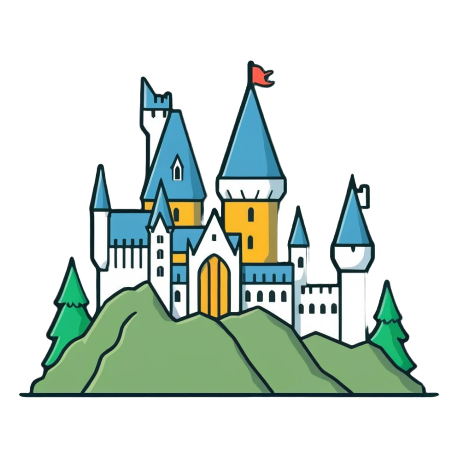 Cute Hogwarts castle with magic sticker