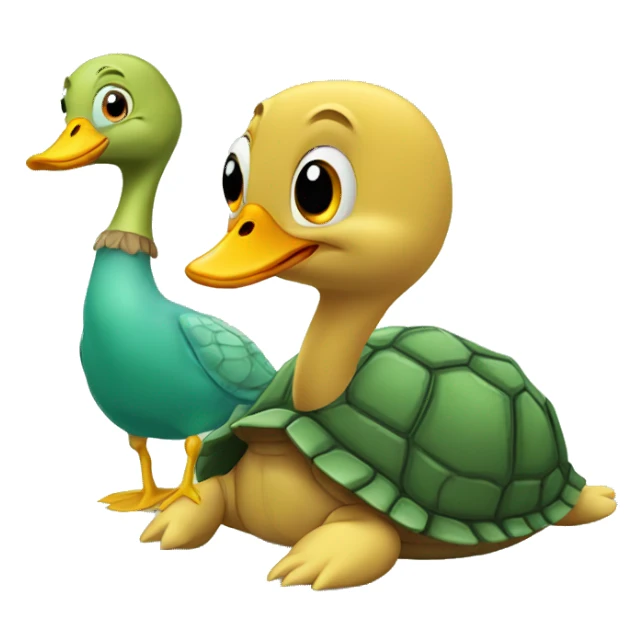 Turtle and duck sticker
