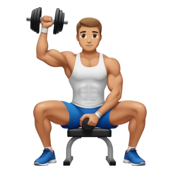 man seated weighted wrist curl sticker