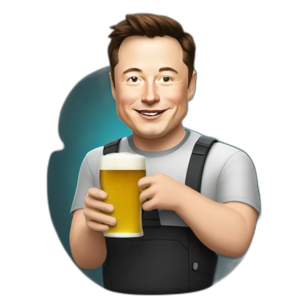 elon musk buvant une bière sticker