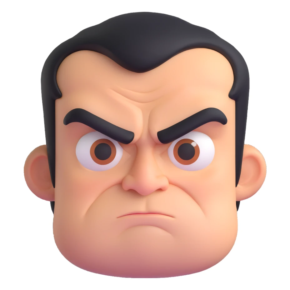 Grumpy bitter person scowling with furrowed brows sticker