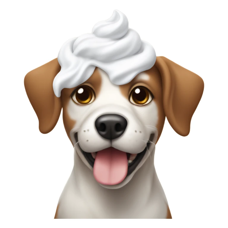 Dog with whip cream sticker