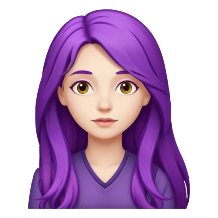 faz menos gótica mas com cabelo roxo comprido sticker
