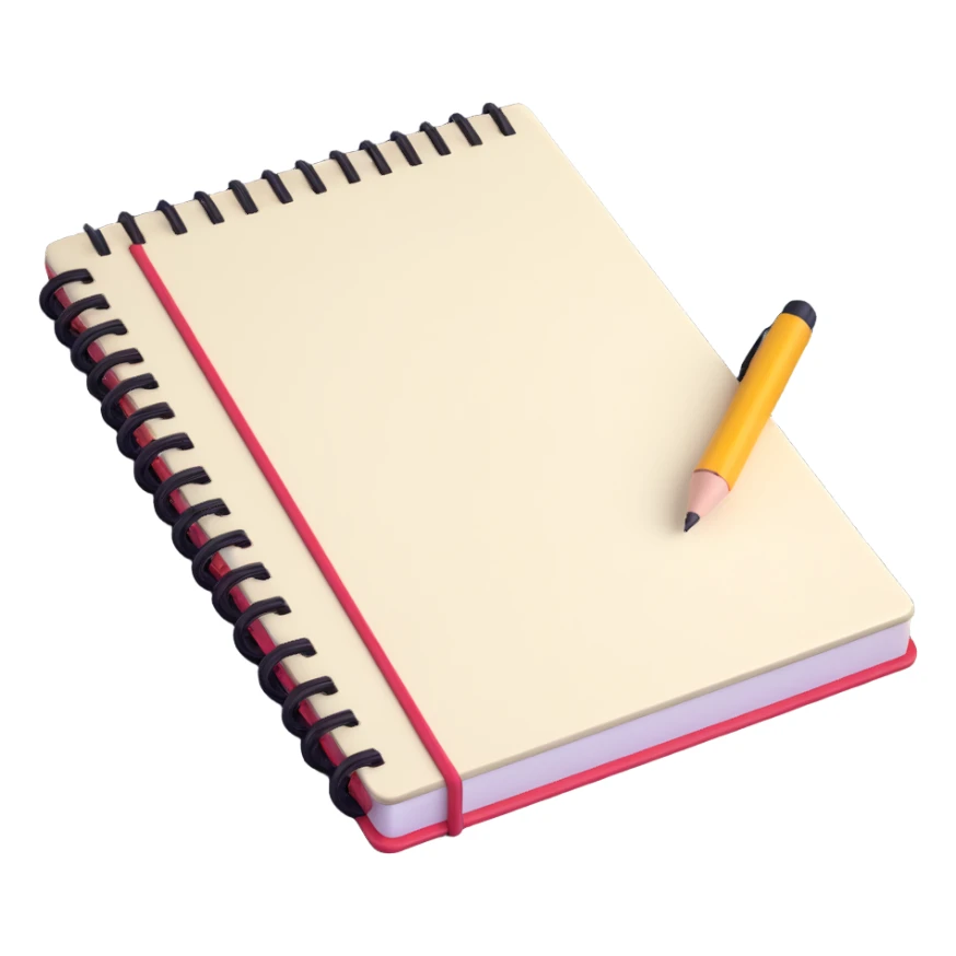 a notebook with homework sticker