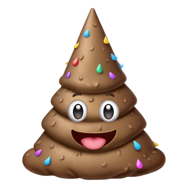 poop with party hat sticker
