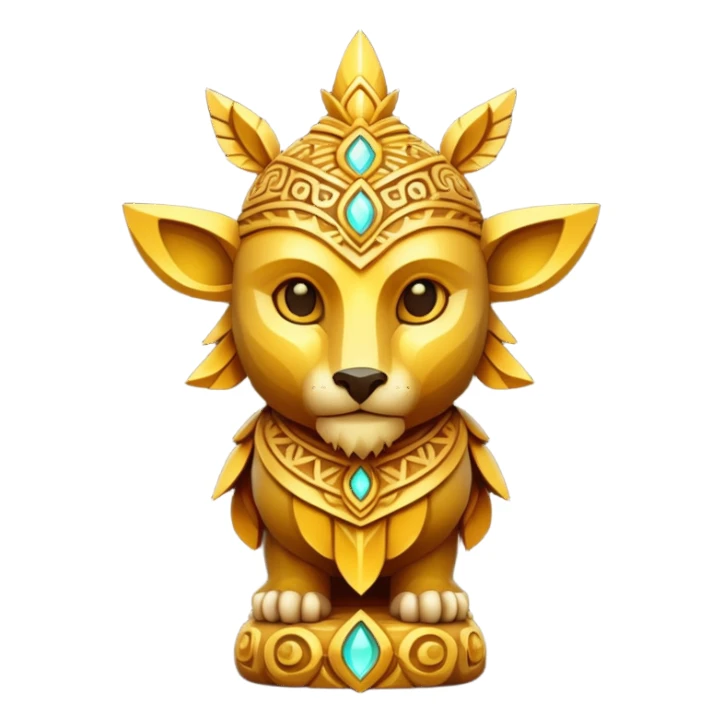 fantasy magic golden totem low poly sticker
