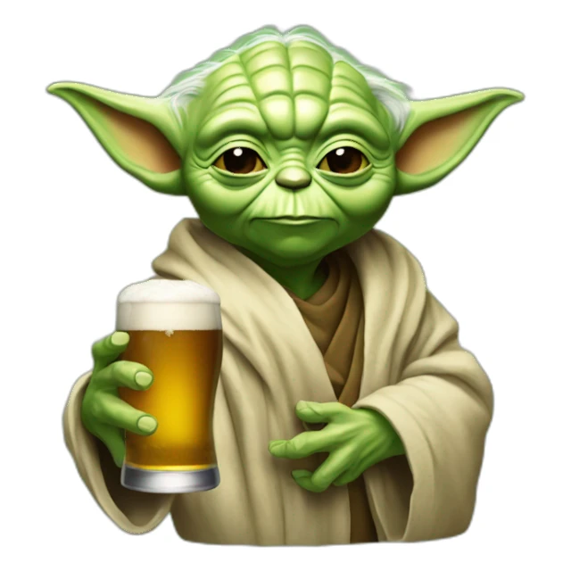 yoda bois une bière sticker