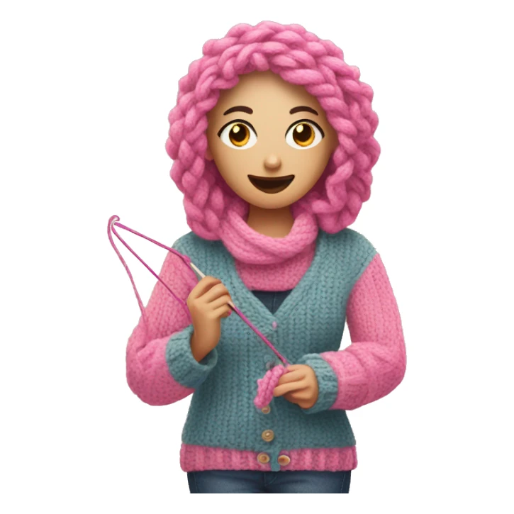 knitting with pinkie up sticker