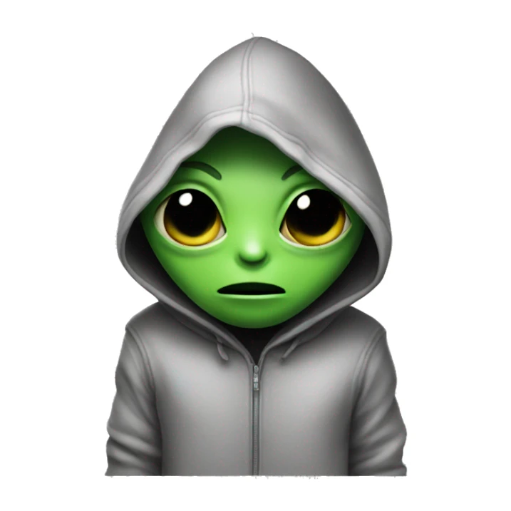 alien with hoodie sticker