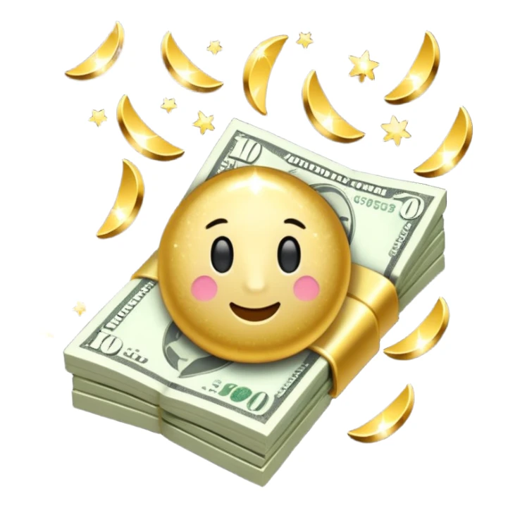 money with sparkles sticker