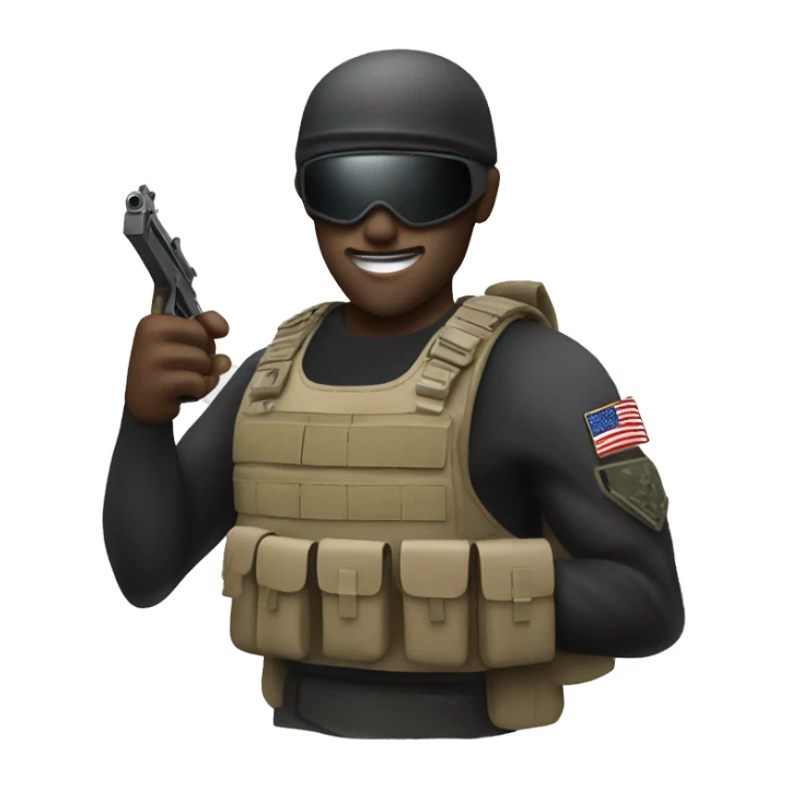 Special forces thumbs up with pistol sticker