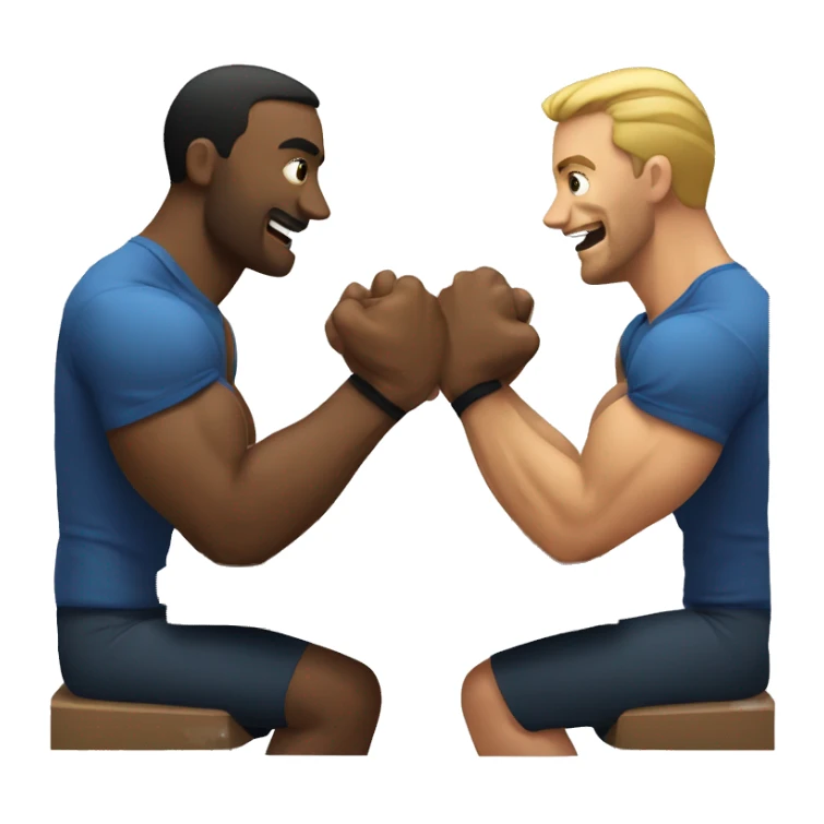 Two men playing arm-wrestling sticker