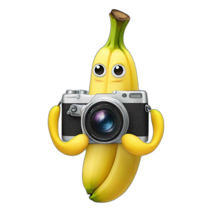 Banana holding camera sticker