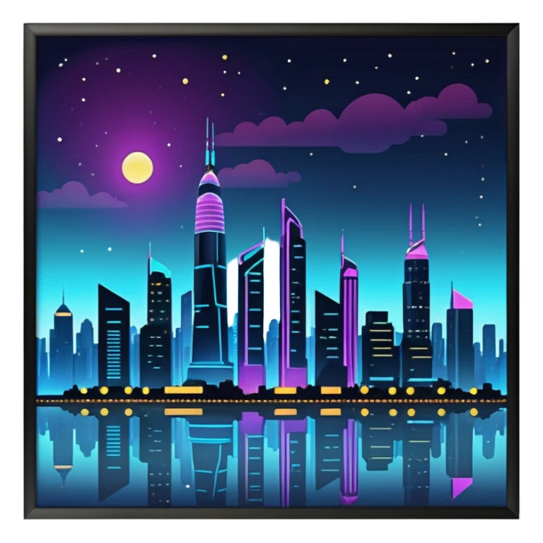 Night City view sticker