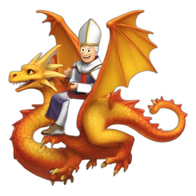 Le pape sur un dragon sticker