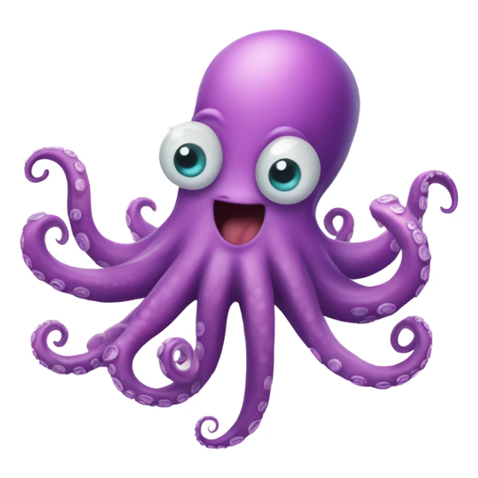 A happy cool octopus, smiling and winking sticker
