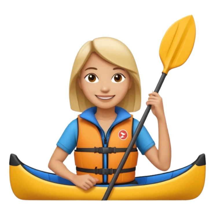 woman canoeist sticker