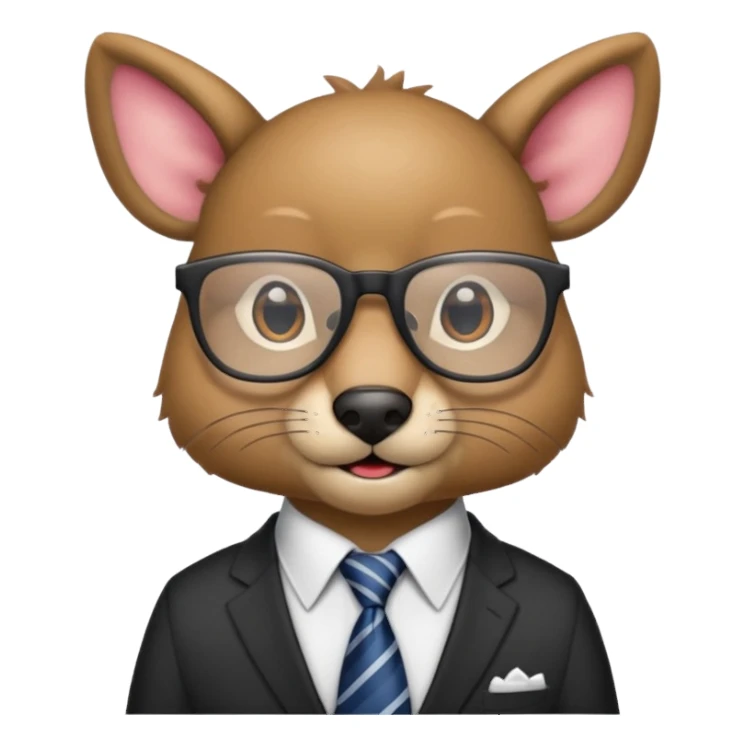 glasses animal with tie sticker