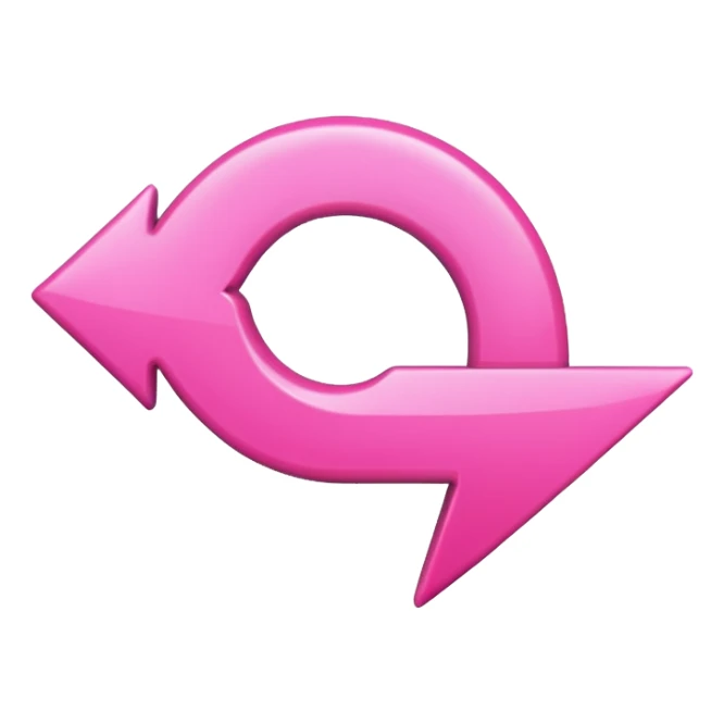 Pink curved go back arrow sticker