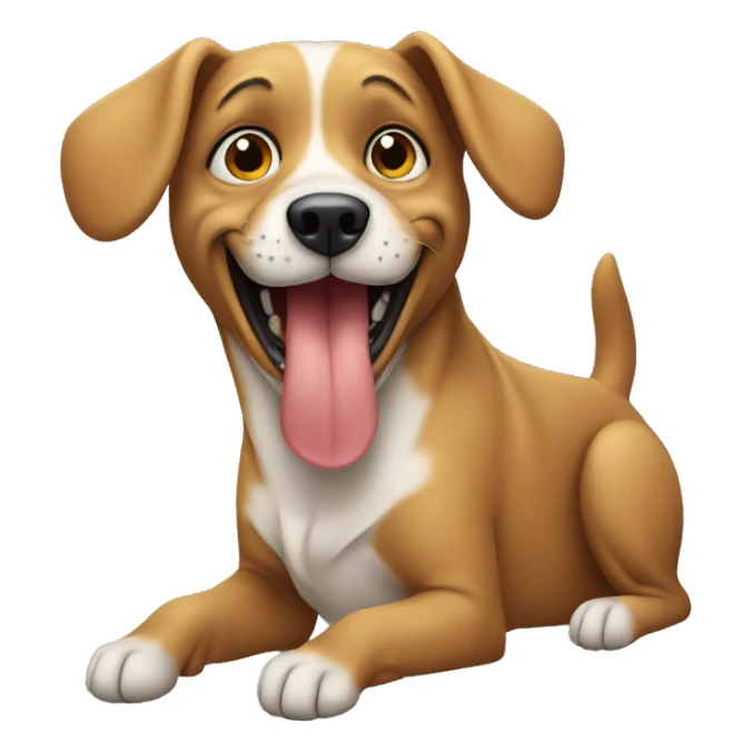 Dog sitting and panting  sticker