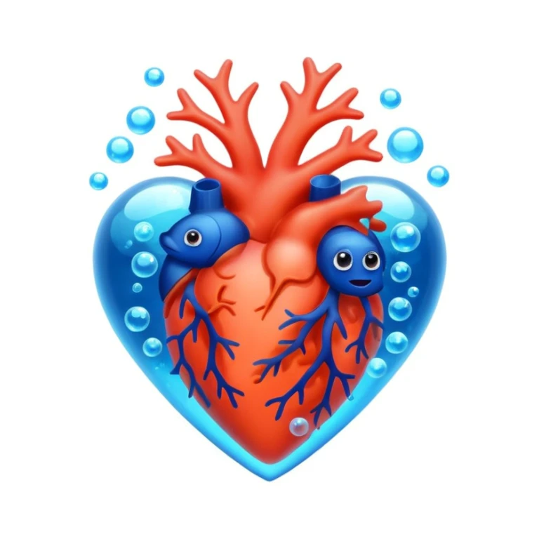 underwater themed heart sticker