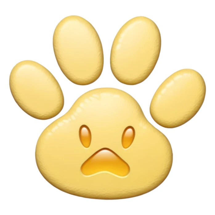 a pastel yellow pawprint sticker