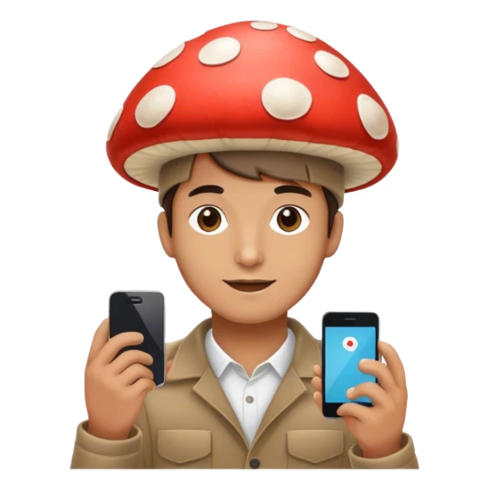 Mushroom selling phones  sticker