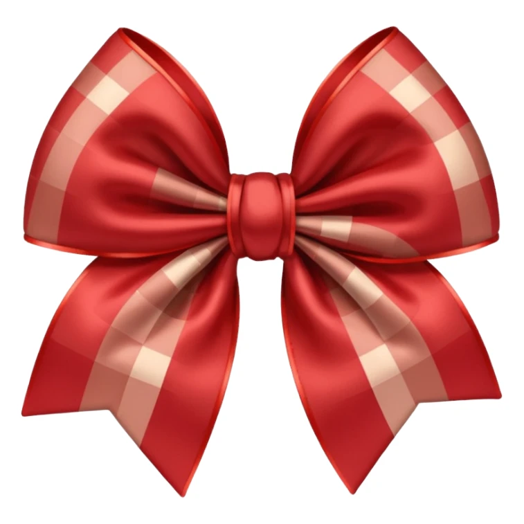 Red brown checked Bow  cute sticker