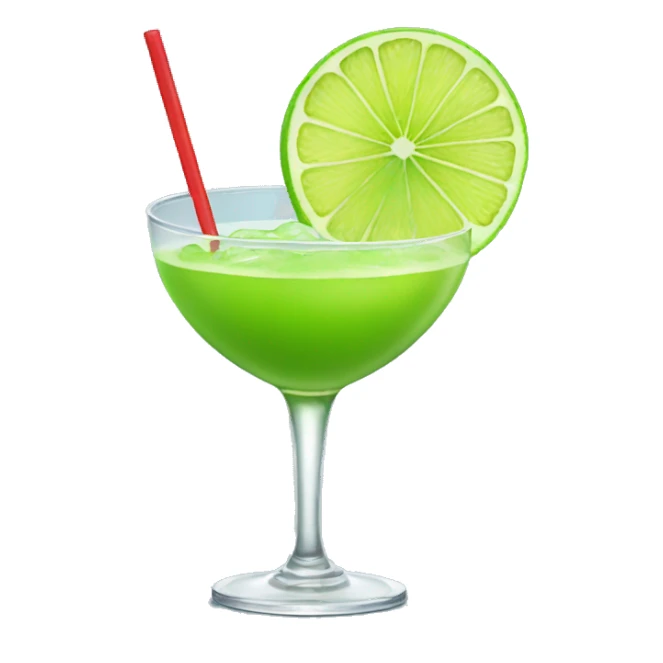 cartoon lime smiling holding daiquiri sticker