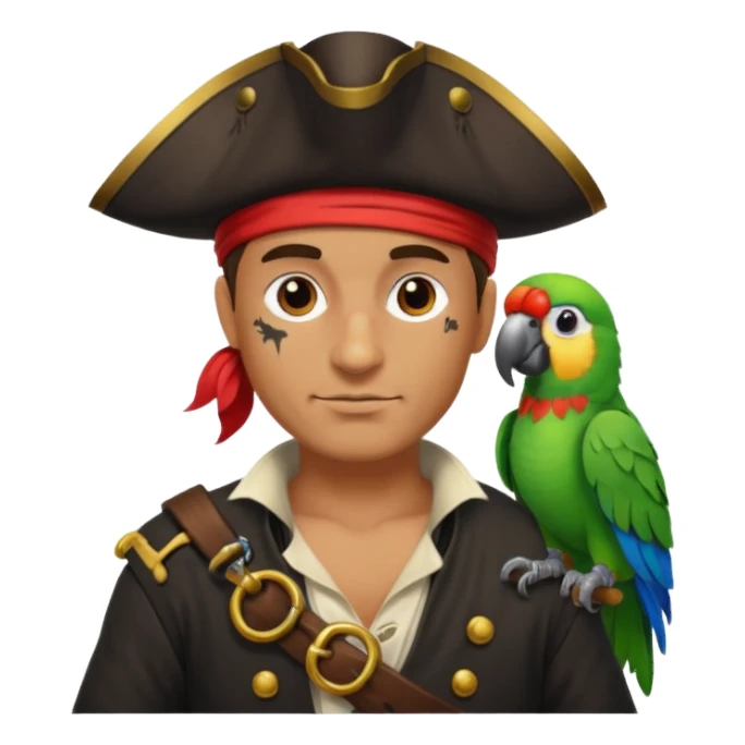 pirate and parrot sticker