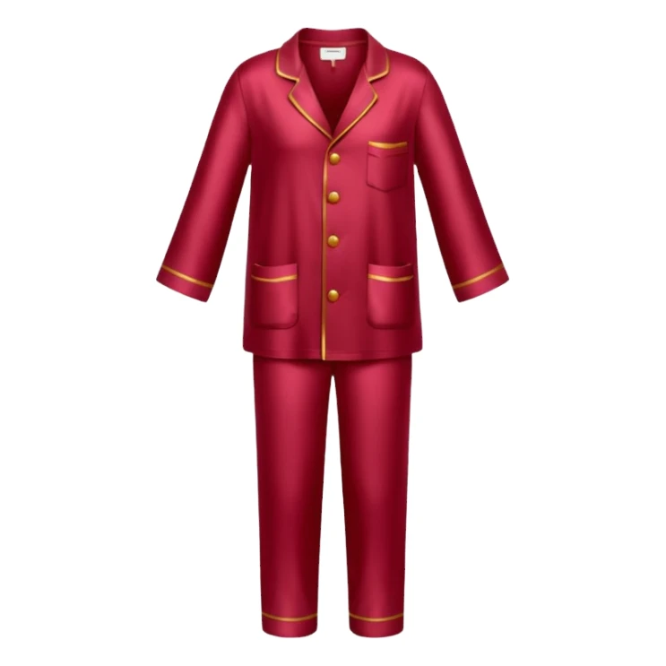 Pijama de satin color rojo vino sticker