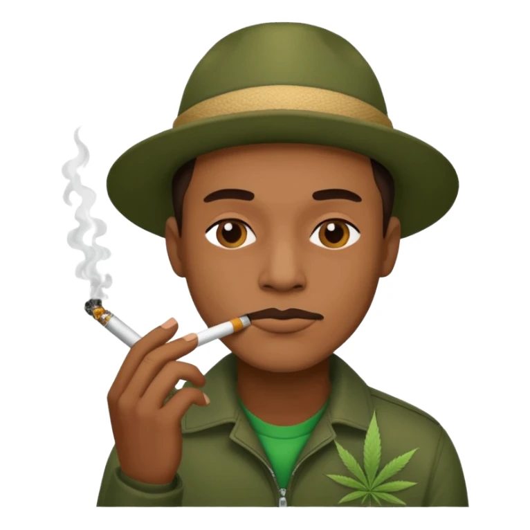 man smoking weed sticker