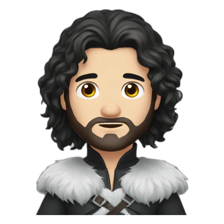 Jon snow with long hair sticker