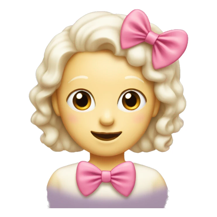 Cream heart with pink bow sticker