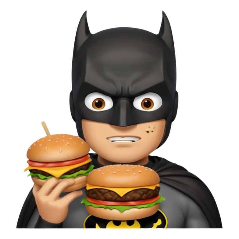 Batman eating a burger sticker