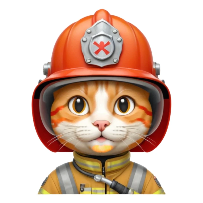 fireman cat sticker