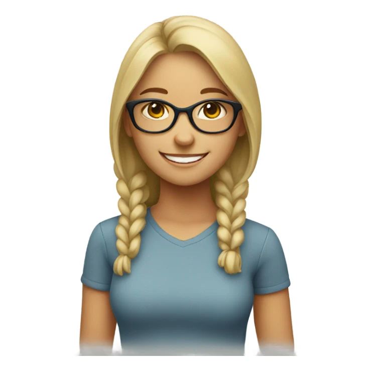 smiling girl with glasses sticker