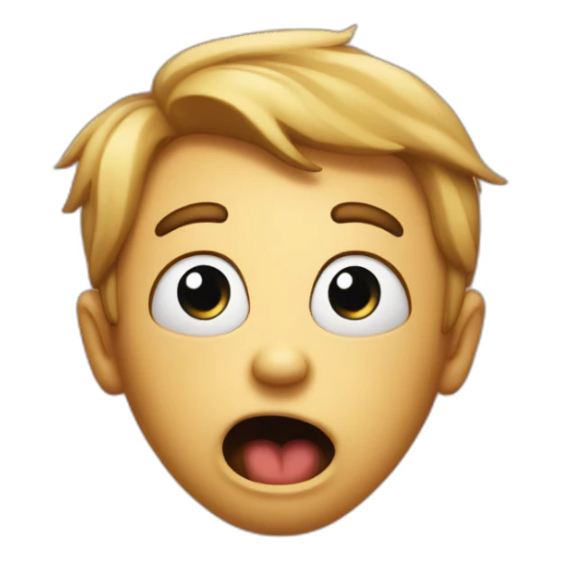 ironically astonished face with mouth too open sticker